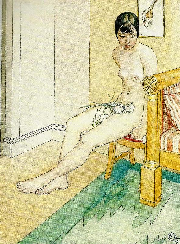 Carl Larsson japansk nakenmodell oil painting picture
